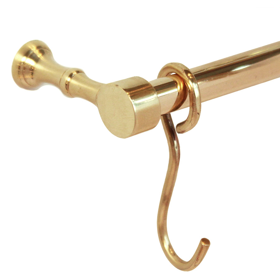 Köksstång Bistro 115 centimeter med två ändfästen mässing (bild för) Köksstång Bistro 115 centimeter med två ändfästen mässing