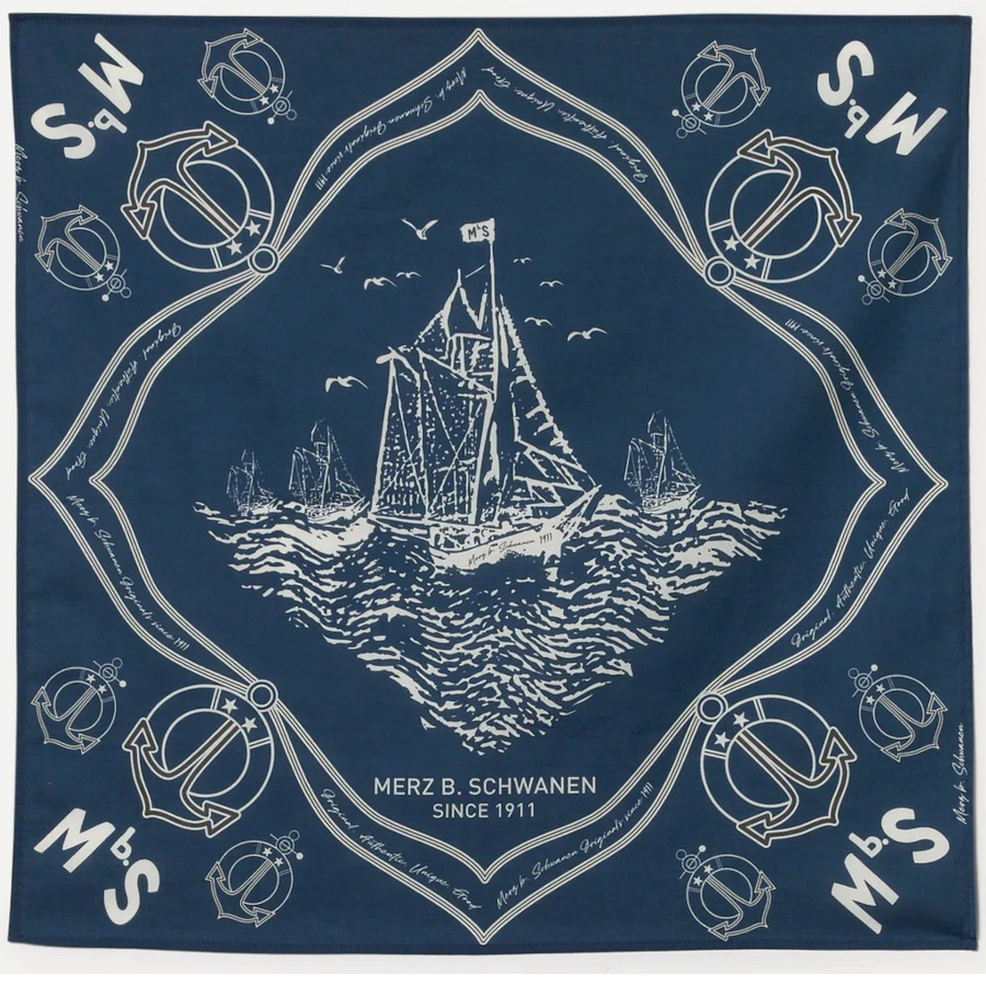 Snusnäsduk Lightweight Cotton Poplin Bandana blå Merz B. Schwanen (bild för) Snusnäsduk Lightweight Cotton Poplin Bandana blå Merz B. Schwanen