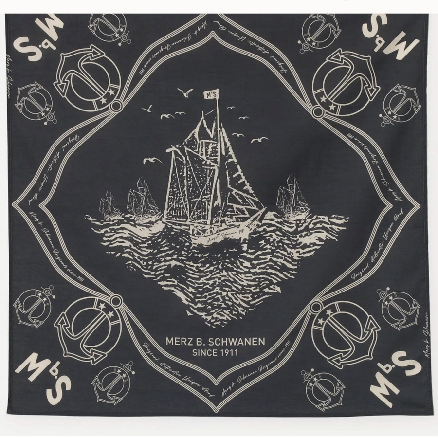Snusnäsduk Lightweight Cotton Poplin Bandana svart Merz B. Schwanen (bild för) Snusnäsduk Lightweight Cotton Poplin Bandana svart Merz B. Schwanen